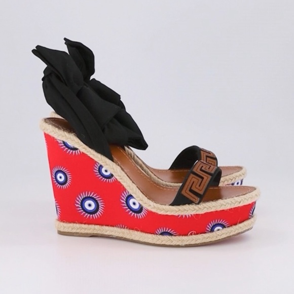 Christian Louboutin Athina Des Cyclades Evil Eye 120 Wedge Sandals BNIB 39 (9) - Picture 4 of 14